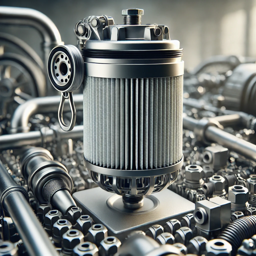 Detailed view of car fuel filter