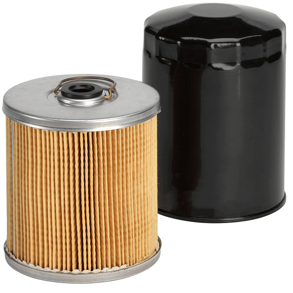 Metal and paper oil filters